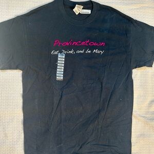 Black Provincetown Cotton T Shirt Large
